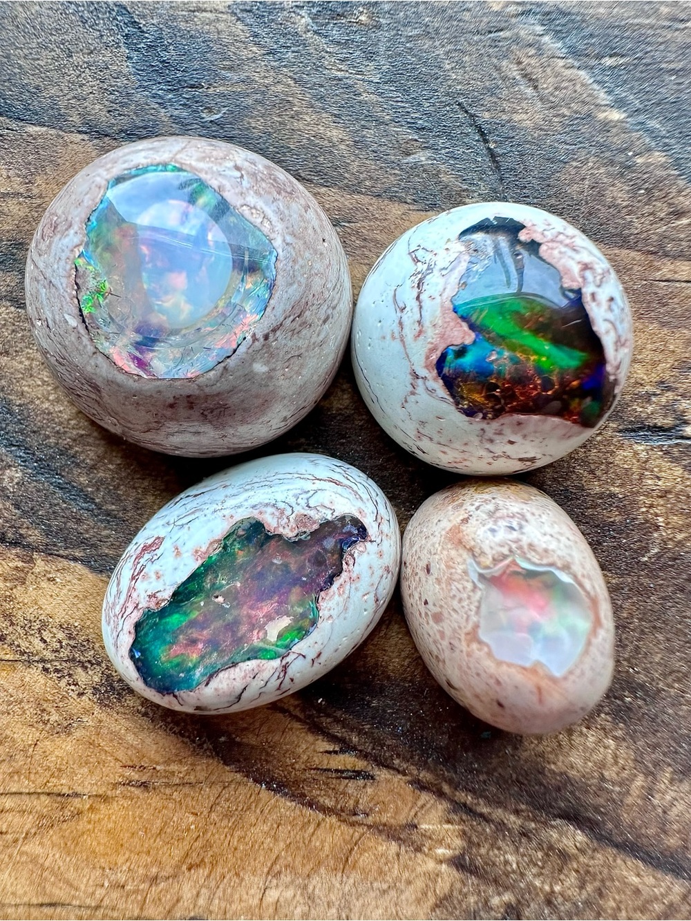 Mexican Fire Opal Cabochon Set of 4 | Natural Opal Jewelry Making Stones